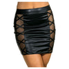 Stretch Wetlook Mesh Criss Cross Skirt Black