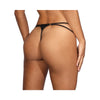 Stretch Wetlook Zip G-String Black