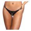 Stretch Wetlook Zip G-String Black