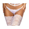 Microfiber and Lace G-String with Studs White