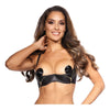 Wetlook Half Cup Zip Bra Black