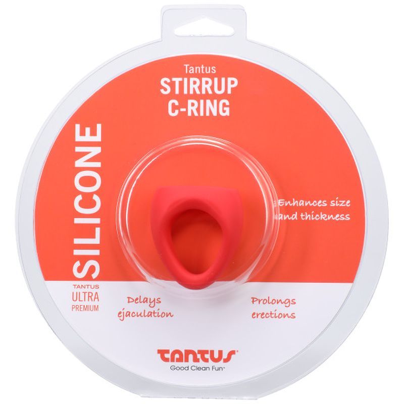 Stirrup Silicone Cock Ring Crimson