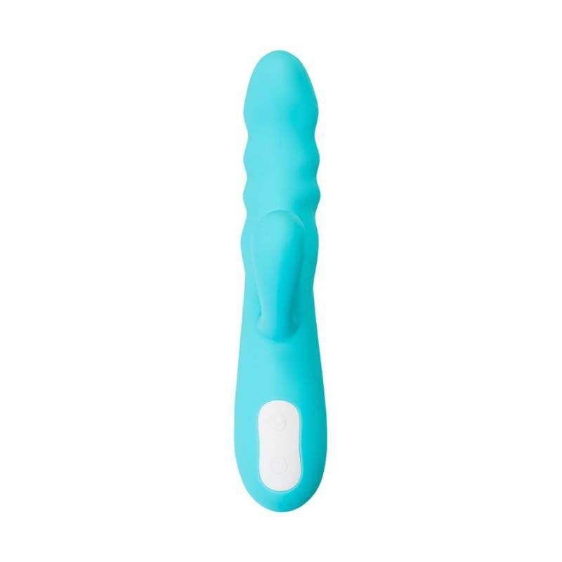 JOS Merry Swirl Rotating Shaft Rabbit Vibrator Blue