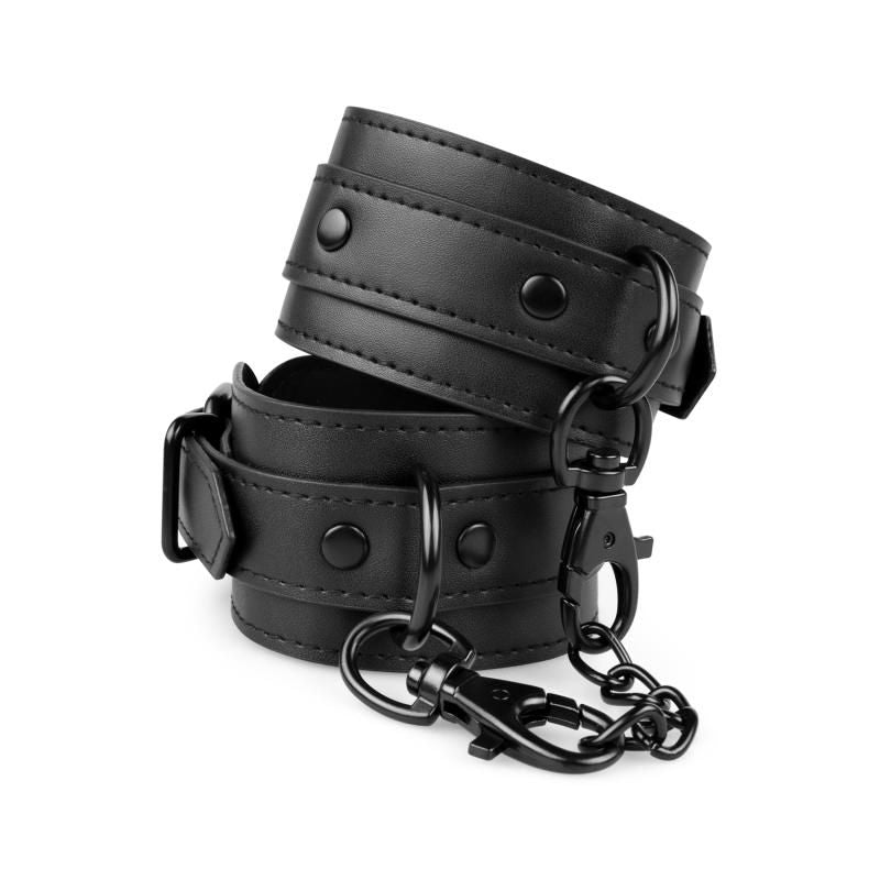 Faux Leather Handcuffs Black