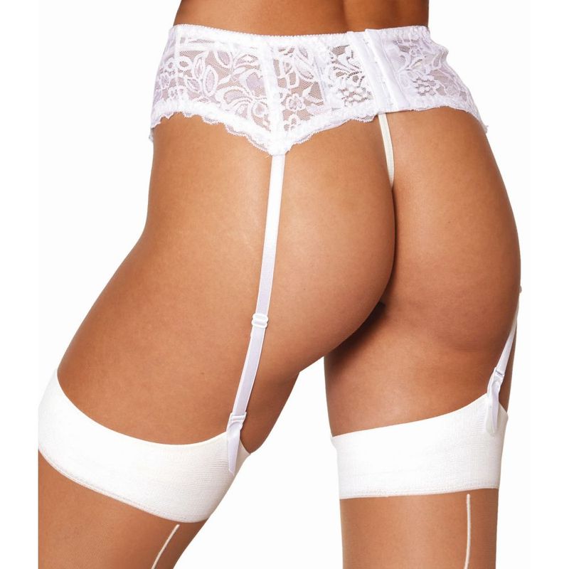 Dreamgirl Lace Garter Belt White