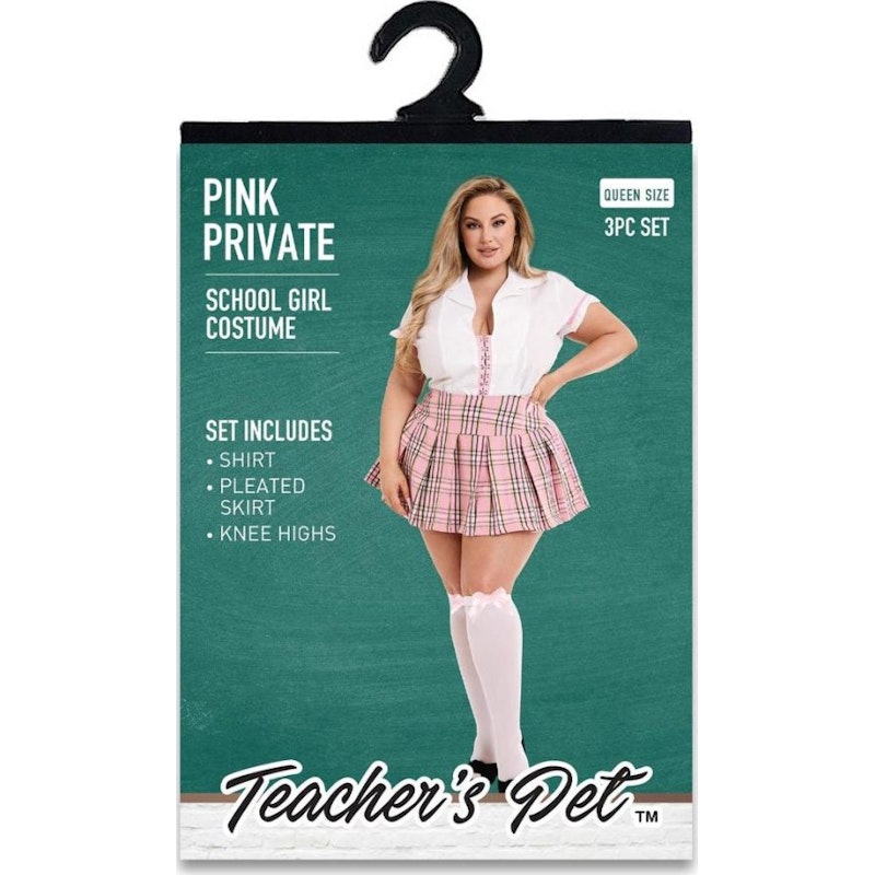 3 Pc Pink Private Schoolgirl Costume