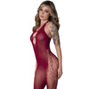 Halter Body Stocking With Rhinestone Burgundy-S179-BUR-O/S