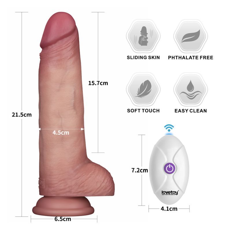 Vibrating Sliding Skin Pro II Silicone Dong 8.5-LV417112