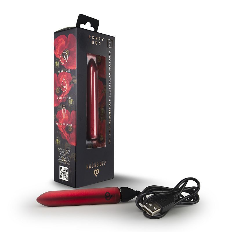 Poppy Red Rechargeable Bullet-16RECPRD