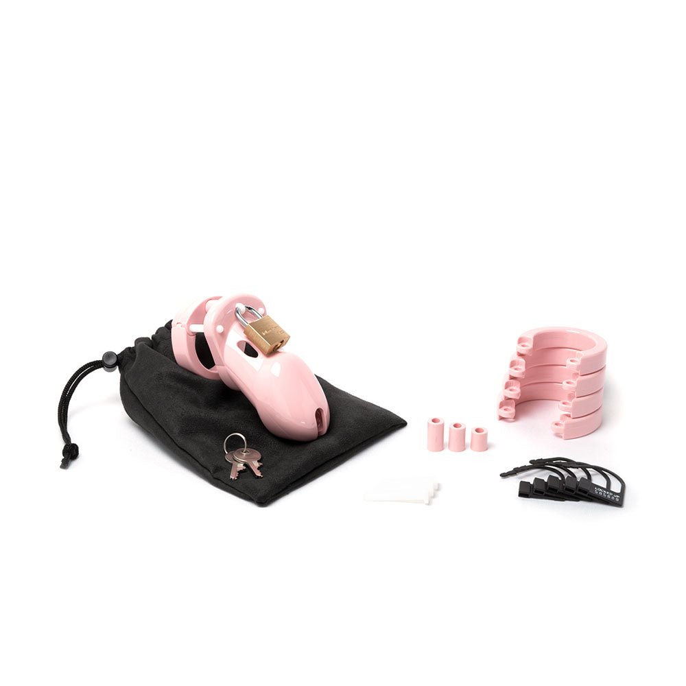 CB-3000 Chastity Cock Cage Kit - Pink - Pink 3 Inch Cock Cage Kit-3000PNK