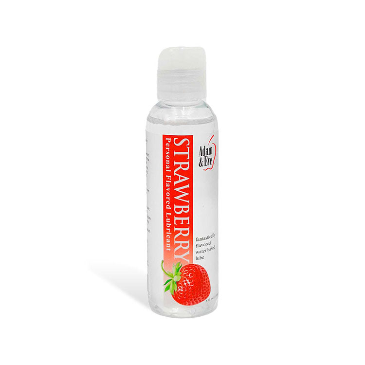 Adam & Eve STRAWBERRY Lubricant - Strawberry Flavoured Water Based Lubricant - 118 ml Bottle - 300R 0240