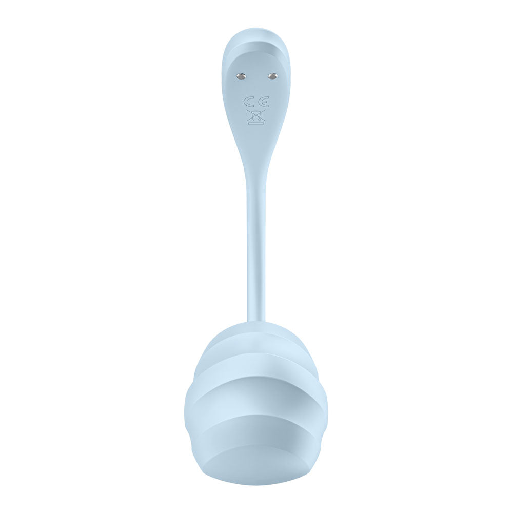 Satisfyer Smooth Petal - Light Blue - Light Blue USB Rechargeable Wearable Stimulator with App Control-4002743