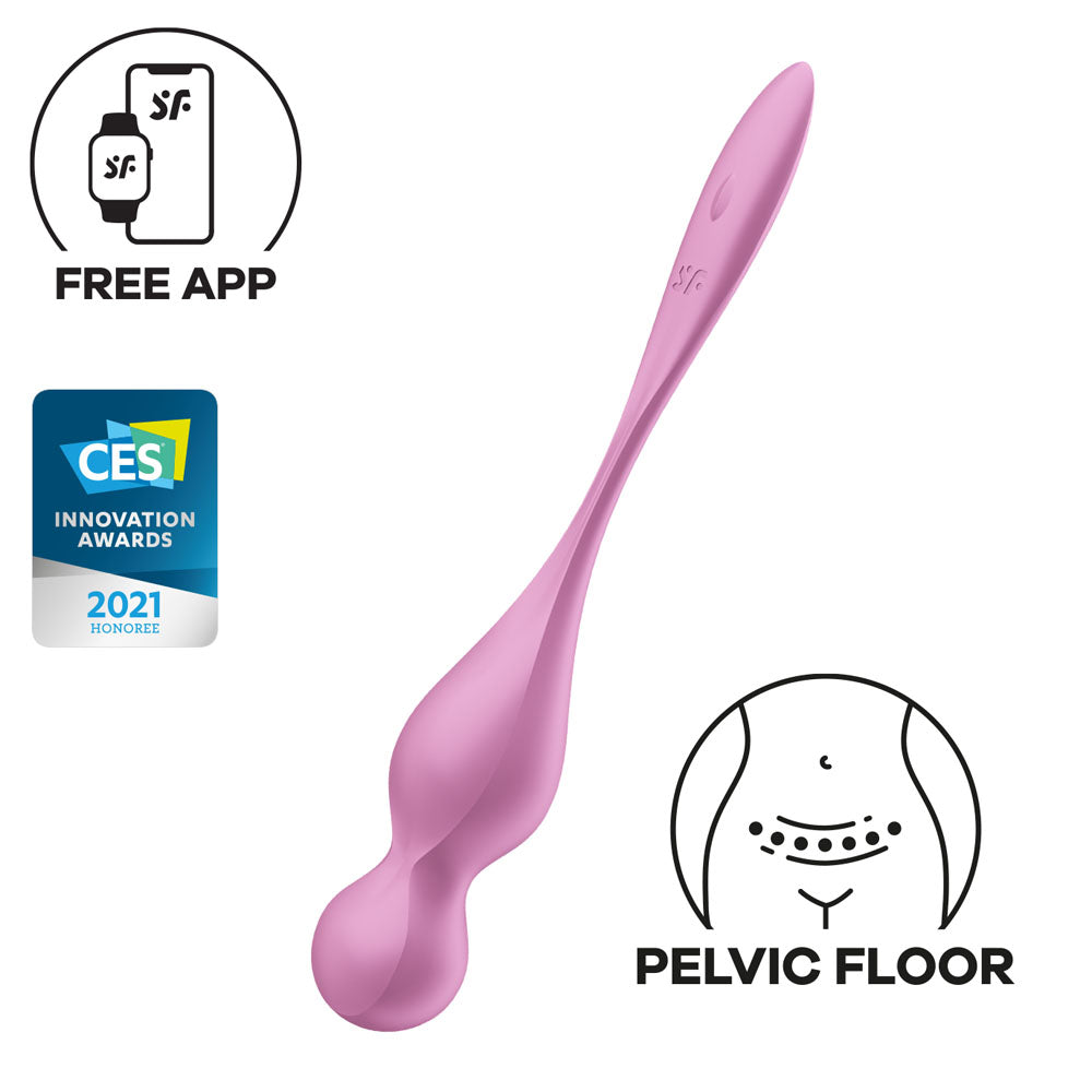 Satisfyer Love Birds 1 - Pink - Pink USB Rechargeable Pelvic Floor Trainer with App Control-4002927