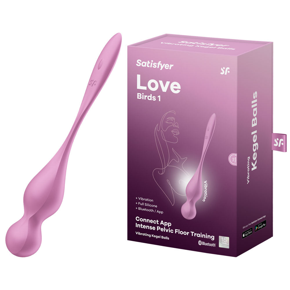 Satisfyer Love Birds 1 - Pink - Pink USB Rechargeable Pelvic Floor Trainer with App Control-4002927