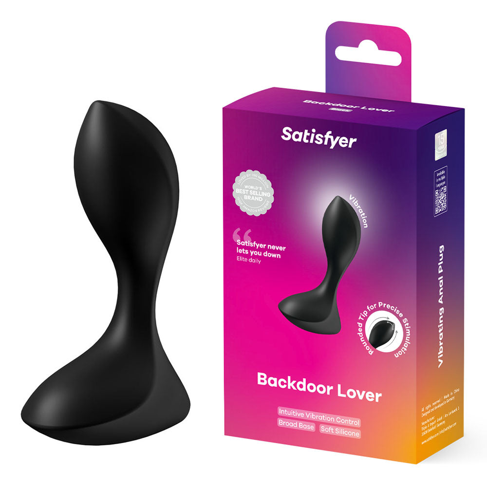 Satisfyer Backdoor Lover - Black USB Rechargeable Vibrating Butt Plug - 4004181
