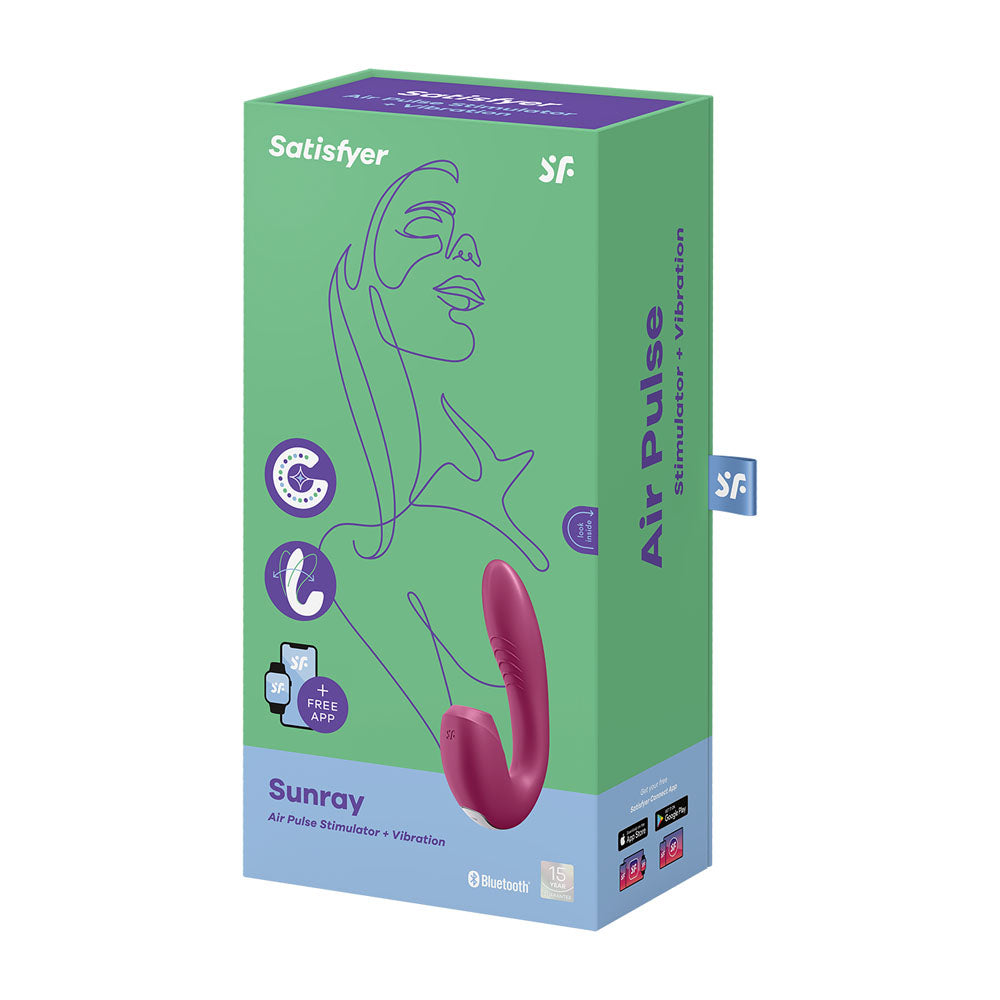 Satisfyer Sunray - Berry USB Rechargeable Vibrator with Air Pulsation & App Control-4009773