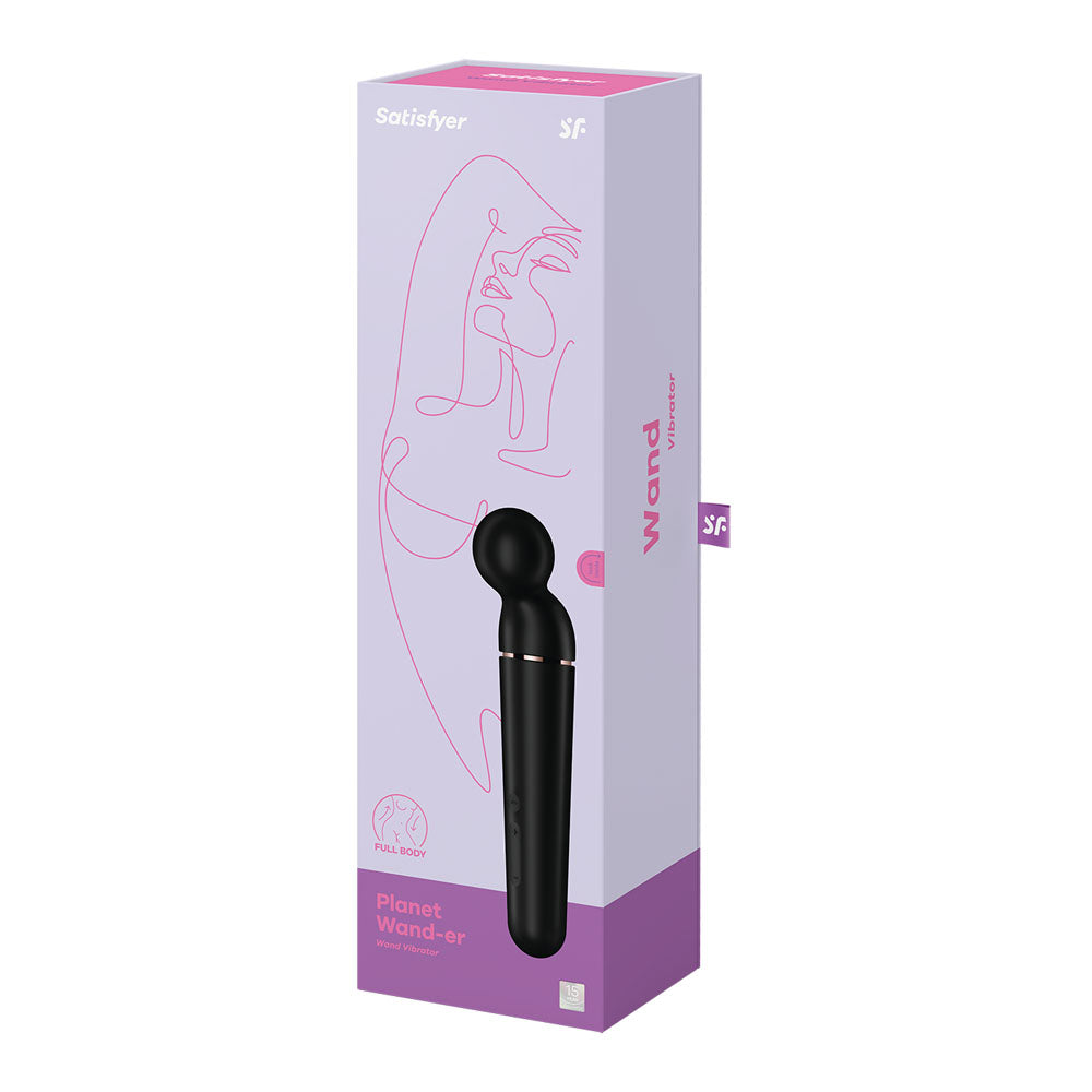 Satisfyer Planet Wand-er - Black - Black/Rose Gold USB Rechargeable Massager Wand-4018553