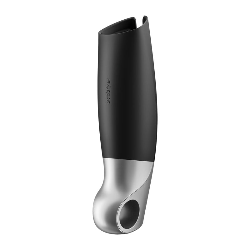 Satisfyer Power Masturbator - Black USB Rechargeable Vibrating Masturbator with App Control-4037332