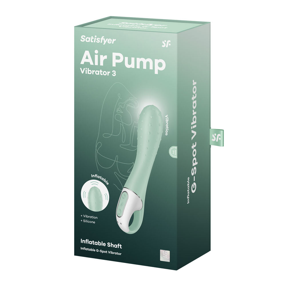 Satisfyer Air Pump Vibrator 3 - Mint USB Rechargeable Inflatable Vibrator-4038612