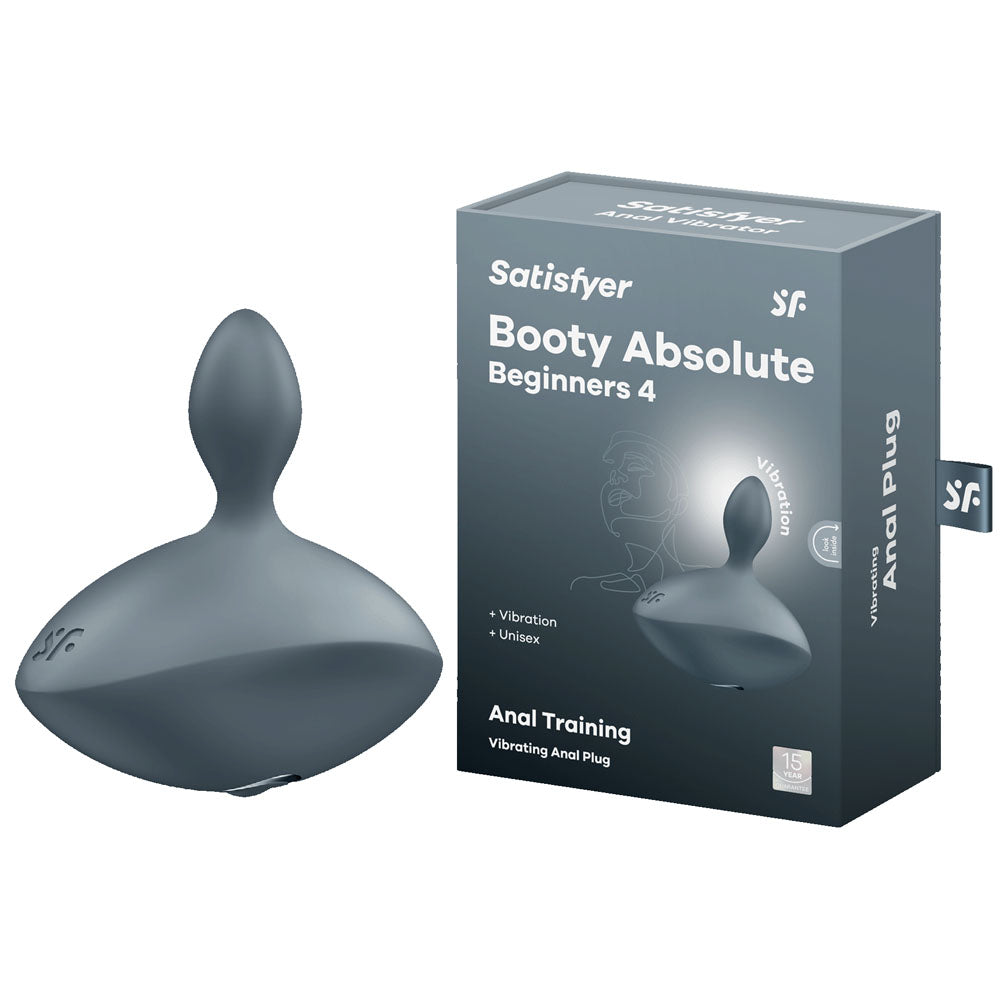 Satisfyer Booty Absolute Beginners 4 - Grey USB Rechargeable Vibrating Butt Plug-4045054