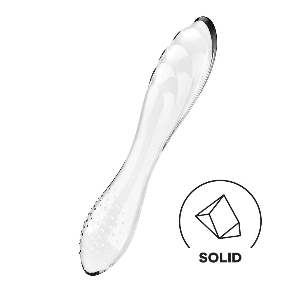 Satisfyer Dazzling Crystal 1 - Clear - Clear Glass Double Ended Dildo-4045658