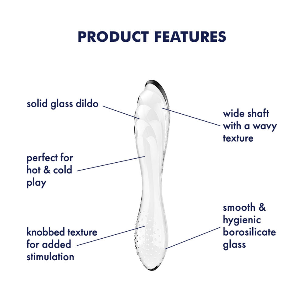 Satisfyer Dazzling Crystal 1 - Clear - Clear Glass Double Ended Dildo-4045658