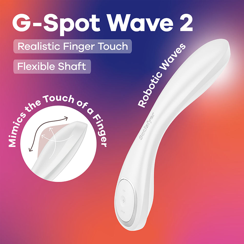 Satisfyer G-Spot Wave 2 - White - White 23.6 cm USB Rechargeable Flicking Tip Vibrator-4045740