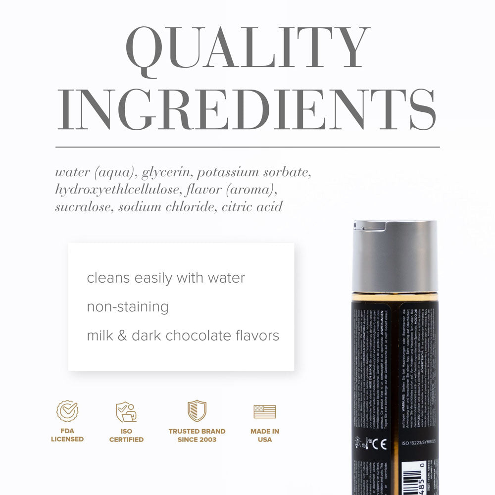 JO Gelato Decadent Double Chocolate Lubricant - 120 mL - Chocolate Flavoured Water Based Lubricant - 120 ml Bottle-40485