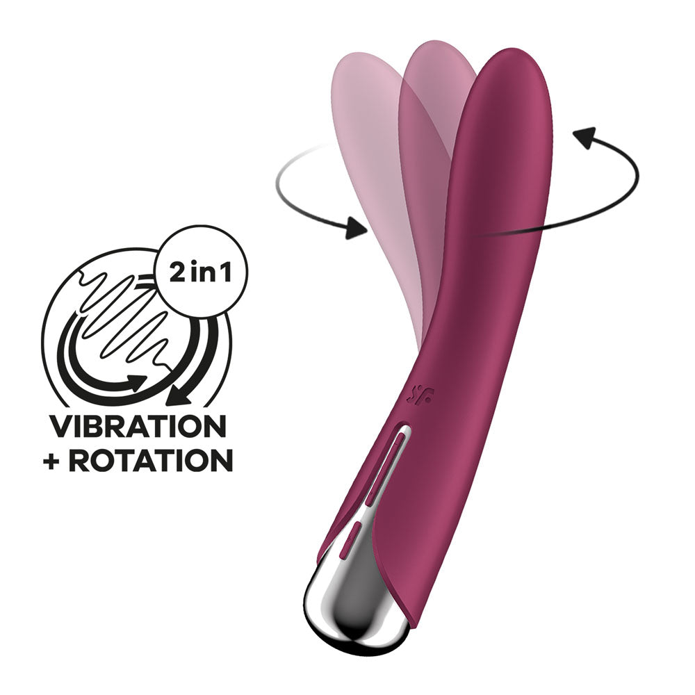 Satisfyer Spinning Vibe 1 - Red - Red 17.8 cm USB Rechargeable Rotating Vibrator-4048697