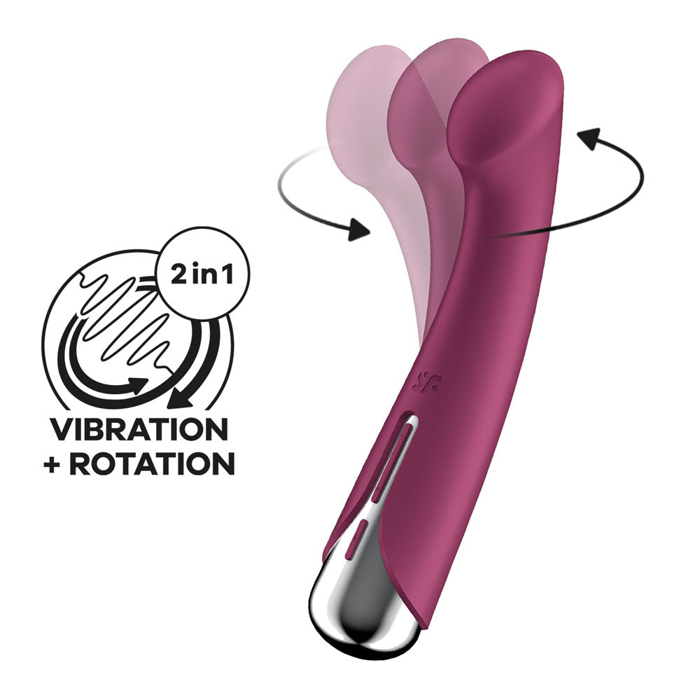 Satisfyer Spinning G-Spot 1 - Red - Red 16.5 cm USB Rechargeable Rotating Vibrator-4048758