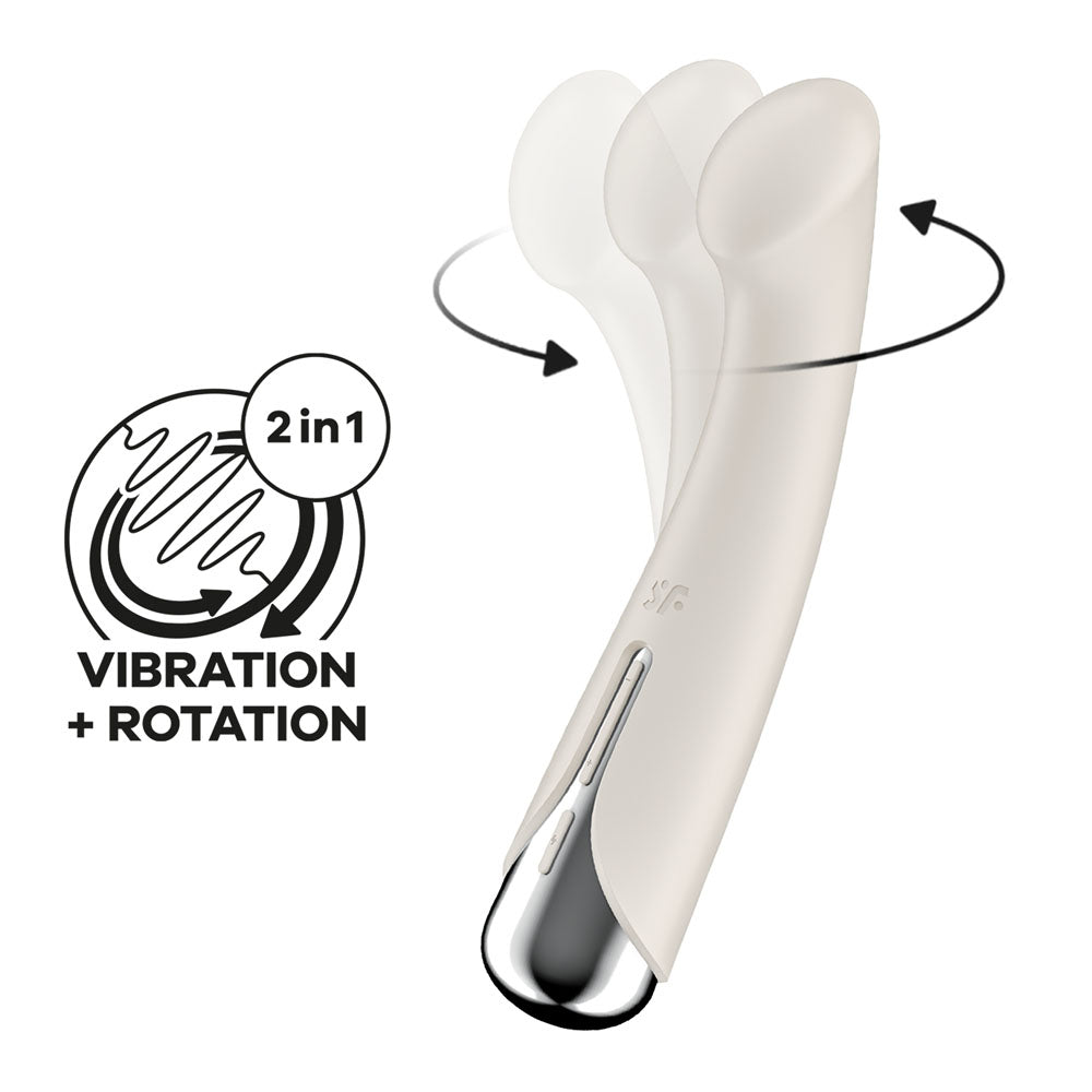 Satisfyer Spinning G-Spot 1 - Beige - Beige 16.5 cm USB Rechargeable Rotating Vibrator-4048772