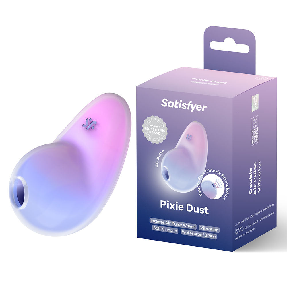 Satisfyer Pixie Dust - Violet/Pink - Violet/Pink USB Rechargeable Vibrating Air Pulse Stimulator - 4049731