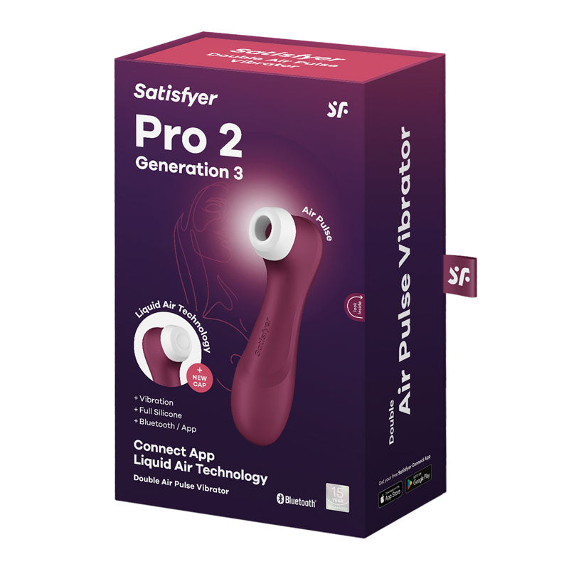 Satisfyer Pro 2 Generation 3 with App Control - Wine Red - Wine Red Touch-Free USB-Rechargeable Clitoral Stimulator-4051840