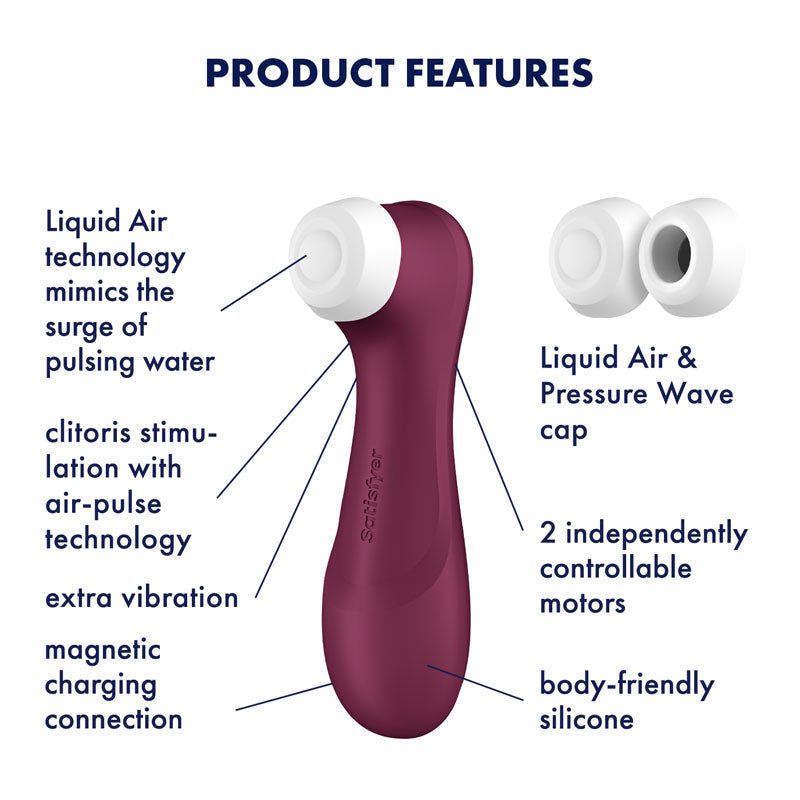 Satisfyer Pro 2 Generation 3 - Wine Red - Wine Red Touch-Free USB-Rechargeable Clitoral Stimulator-4051871