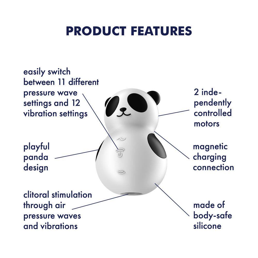 Satisfyer Pocket Panda - Black USB Rechargeable Air Pulse Stimulator