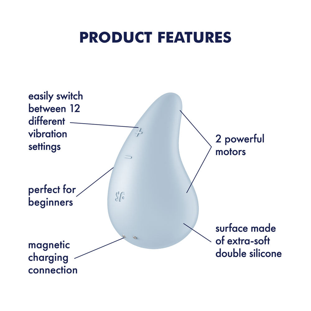 Satisfyer Dew Drop - Light Blue USB Rechargeable Stimulator-4066936