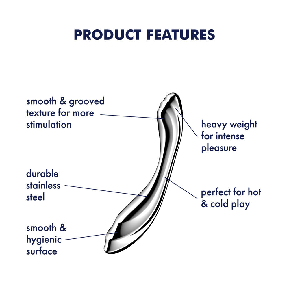 Satisfyer Pure Gravity 2 - Chrome Steel 21 cm Dildo-4067001