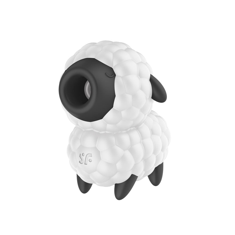 Satisfyer Dreamy Sheep - White/Black USB Rechargeable Vibrating Air Pulse Stimulator-4080628