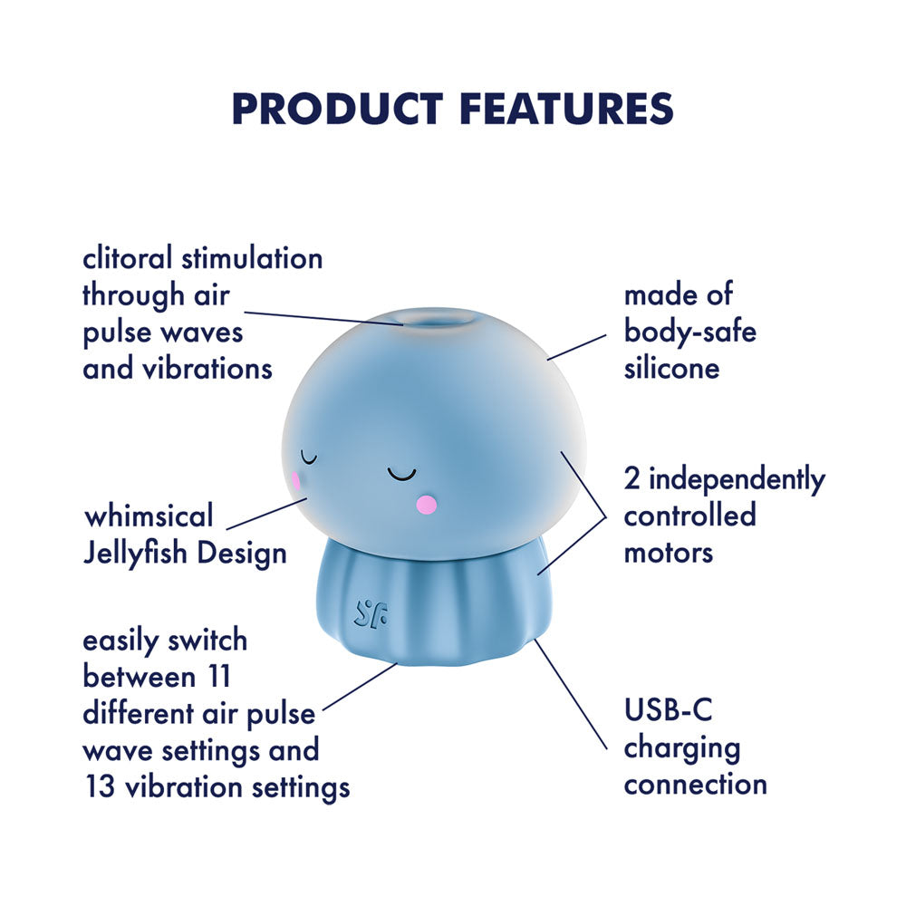 Satisfyer Jelly-cious - Blue USB Rechargeable Air Pulse Stimulator - 4081366