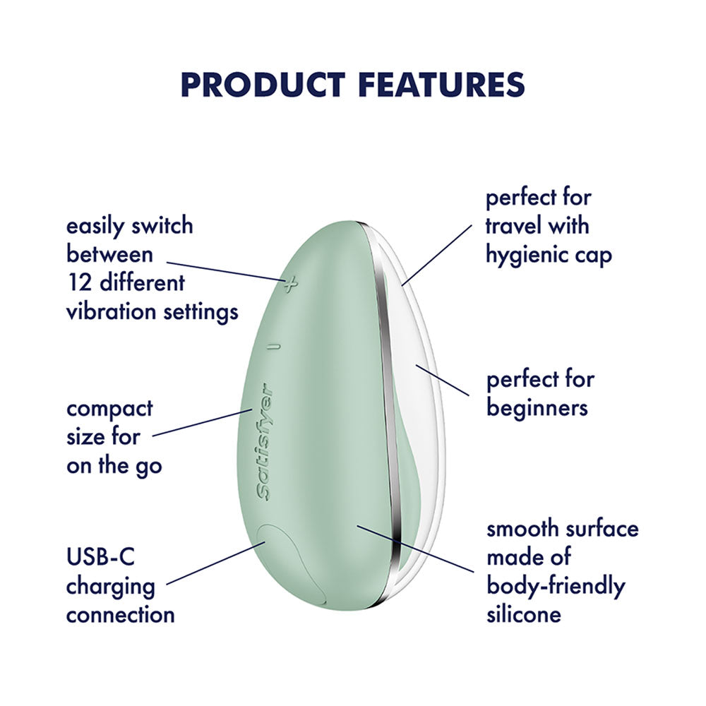 Satisfyer Drop To Go - Mint - Mint Green USB Rechargeable Clitoral Stimulator-4082042