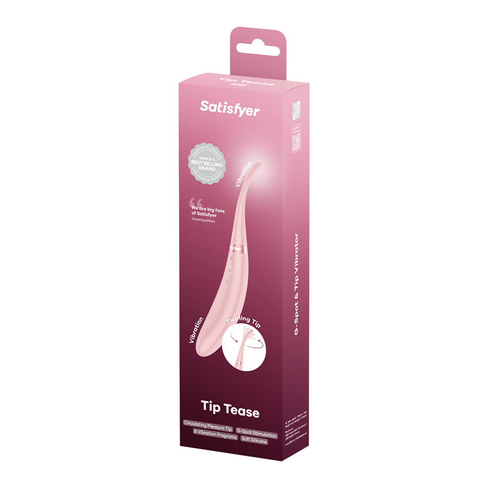 Satisfyer Tip Tease - Rose - Rose USB Rechargeable Vibrator with Twirling Tip-4082356