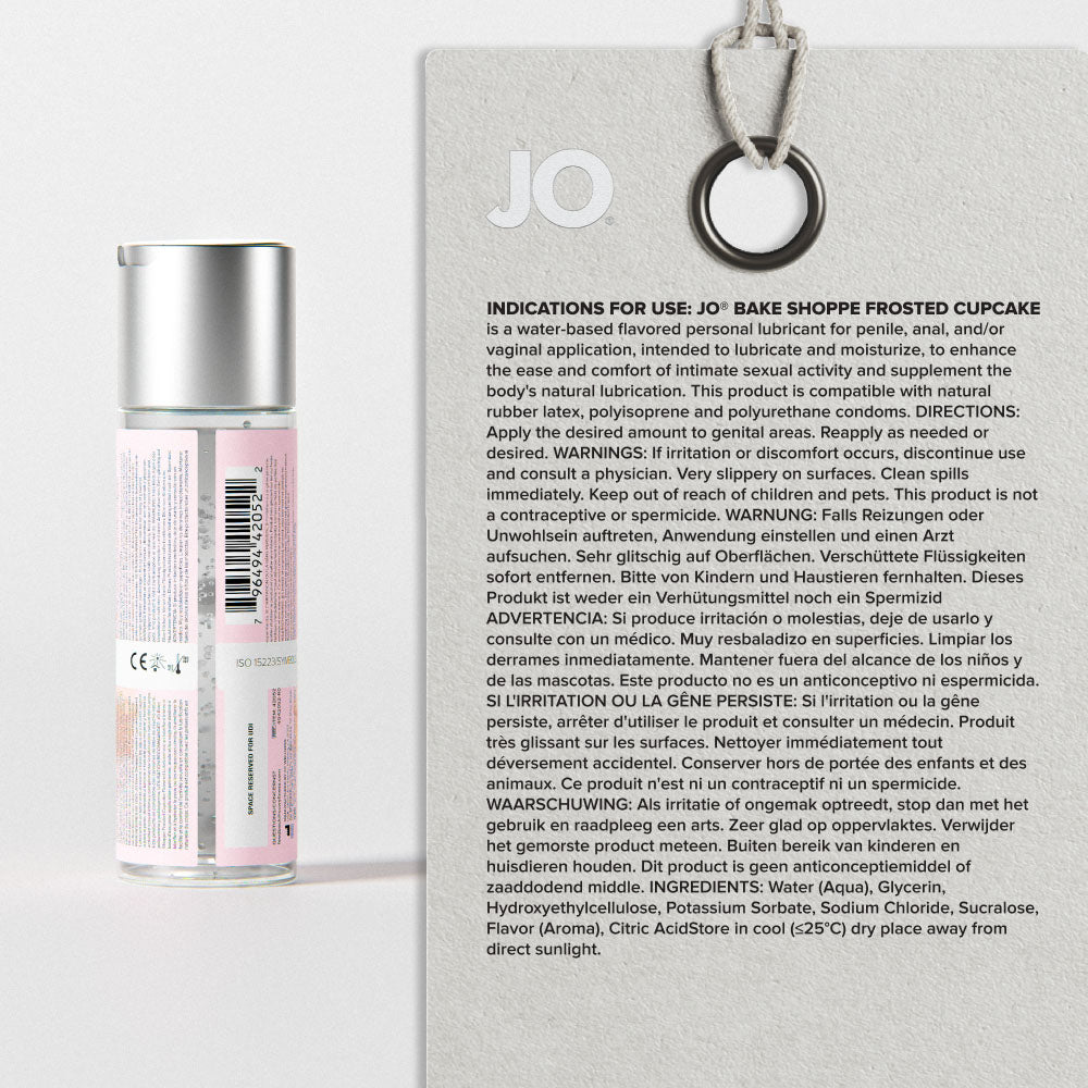 JO Bake Shoppe - Frosted Cupcake - Frosted Cupcake Flavoured Water Based Lubricant - 60 ml Bott