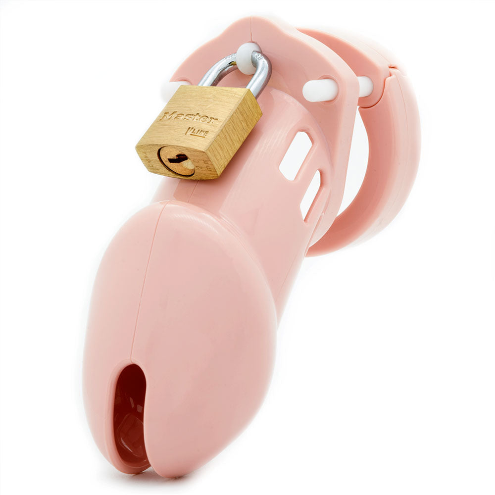 CB-6000 Chastity Cock Cage Kit - Pink - Pink 3.25 Inch Cock Cage Kit-6000PNK