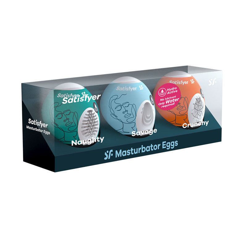 Satisfyer Masturbator Eggs - Mixed 3 Pack #2 - Set of 3 Stroker Sleeves-9043439