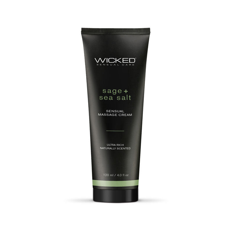 Wicked SAGE + SEA SALT Sensual Massage Cream - Scented Massage Cream - 120 ml Tube-90924