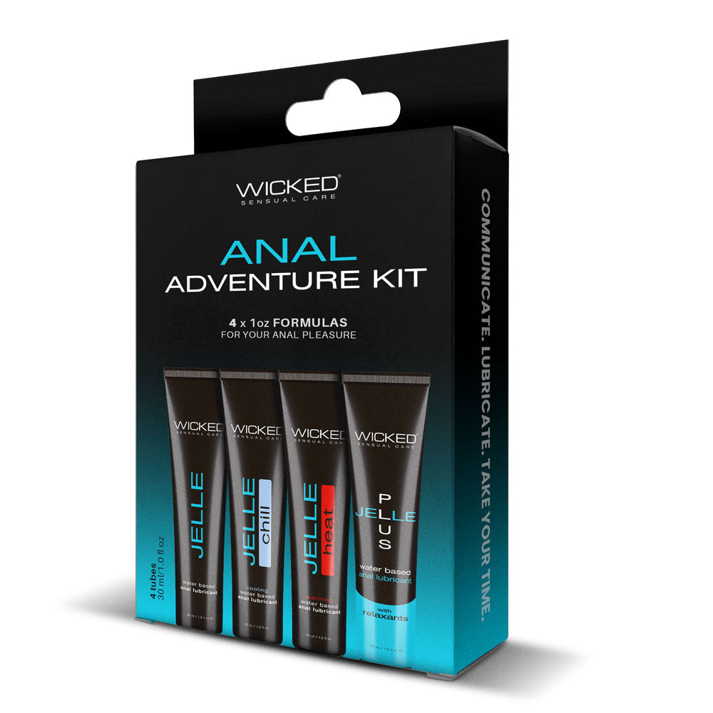 Wicked ANAL ADVENTURE KIT - Mixed Jelle Anal Lubricants 30 ml Bottles - 4 Pack - 99330