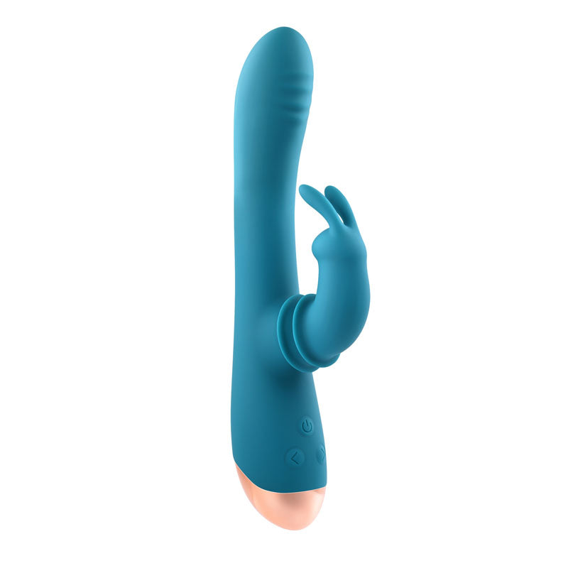 Adam & Eve SHIMMY & SHAKE VELVET RABBIT - Blue 22.4 cm USB Rechargeable Rabbit Vibrator-AE-BL-0013-2