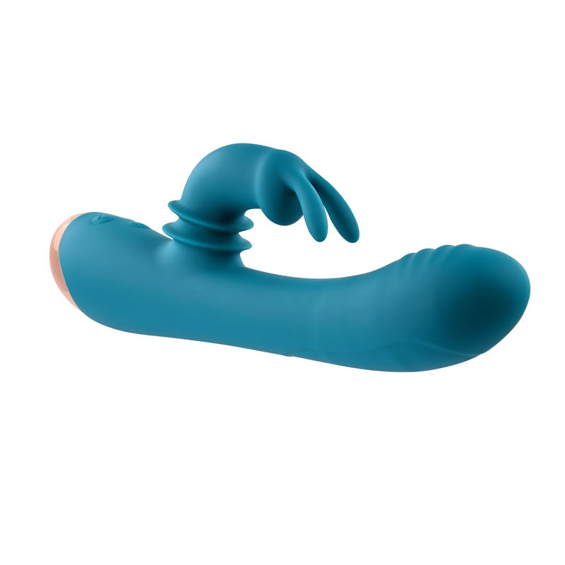 Adam & Eve SHIMMY & SHAKE VELVET RABBIT - Blue 22.4 cm USB Rechargeable Rabbit Vibrator-AE-BL-0013-2