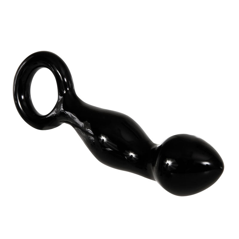 Adam & Eve ADAMS GLASS PROSTATE MASSAGER - Black Glass 16.6 cm Prostate Massager-AE-WF-9307-2