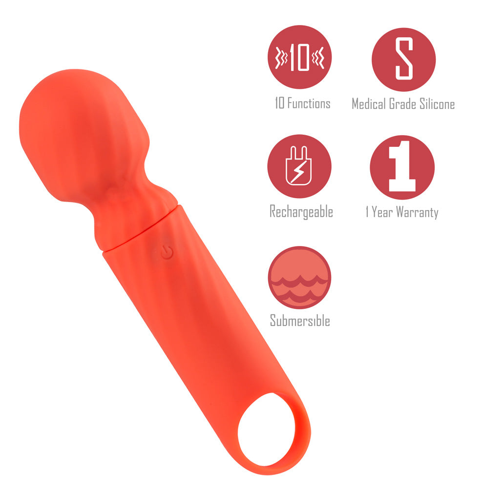 Maia DOLLY - Orange - Orange 12.7 cm USB Rechargeable Massage Wand-AF-004